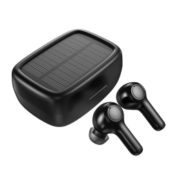 Wireless Earphones Choetech T09 Solar - Bluetooth, up to 5 hours, with case up to 35 hours - Black