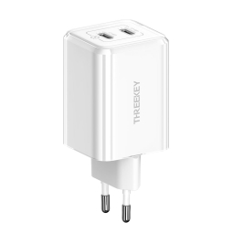 Charger 2xUSB-C, up to 35W, QuickCharge up to 20V 1.75A: Threekey TK-111 - White