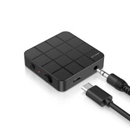 Аудио ресивер + трансмиттер Bluetooth 5.0 адаптер - AUX, аккумулятор до 5 часов: BlitzWolf BL2 - Чёрный