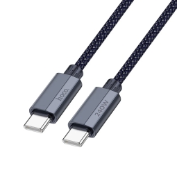 1.8m, USB-C - USB-C kaabel, juhe, kuni 240W: Hoco U134 - Tumesinine