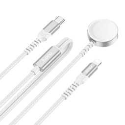 Зарядка Apple Watch + Lightning kaabel - 1.2m USB-C: Hoco CW54 - Белый