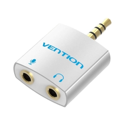 Adapter: 4pin, Audio-jack, AUX, 3.5mm, male - 2x Audio-jack, AUX, 3.5mm, mic+stereo, female