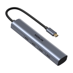 Hub USB-C hub: 4xUSB-C v3.1, 0.15m: Mokin Mouc4304 - Aluminum