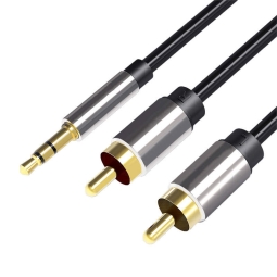 1m, 2x RCA - Audio-jack, AUX, 3.5mm, cable, PREMIUM Lite