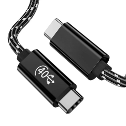 1m, USB-C - USB-C кабель, 8K60Hz 40Gbps USB4, до 240W: Invzi USB4 - Чёрный