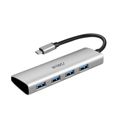 Hub USB-С hub: 4xUSB 3.0, 0.15m: WiWU Alpha A440 Pro - Aluminum