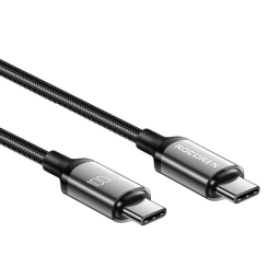 3m, USB-C - USB-C кабель, до 100W: Rocoren T1 - Чёрный