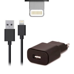 iPhone, iPad charger, Lightning: Cable 1m + Adapter 1xUSB, up to 10W