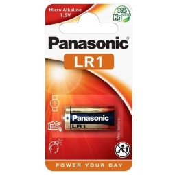 LR1 alkaline battery, 1x - Panasonic - LR1 - Size N, Lady, MN9100, UM-5 JIS, E90, GP910A, Varta 4001, 4901