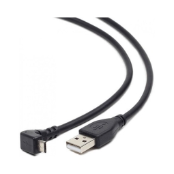 1.8m, Micro USB, 90o - USB кабель - Чёрный