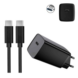 Charger USB-C: Cable 1m + Adapter 1xUSB-C, up to 65W QuickCharge