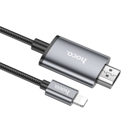 Cable: 2m, Lightning - HDMI, FullHD: Hoco Ua27 - Black