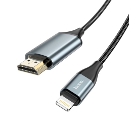 Juhe, kaabel: 2m, Lightning - HDMI, FullHD: Hoco Ua15 - Must