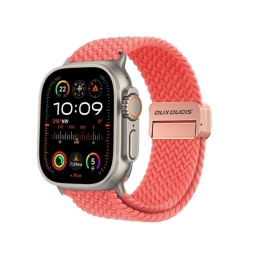 Strap for watch Apple Watch 42-49mm - Braided: Dux Mixture Pro - Light Red