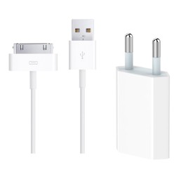 iPhone charger, 30-pin: Cable 1m + Adapter 1xUSB, up to 5W