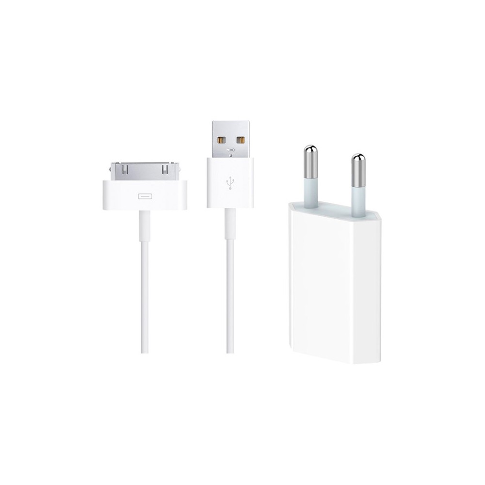 iPhone charger, 30-pin: Cable 1m + Adapter 1xUSB, up to 5W