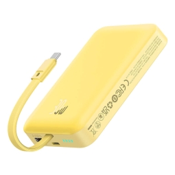 10000mAh Power bank 30W, Magsafe, Wireless 15W: Baseus Magnetic Mini - 1xUSB-C, kaabel USB-C, QuickCharge up to 15V-2A - Yellow