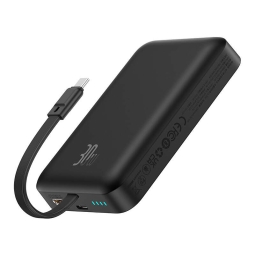 10000mAh Akupank 30W, Magsafe, Juhtmevaba 15W: Baseus Magnetic Mini - 1xUSB-C, kaabel USB-C, QuickCharge kuni 15V-2A - Must