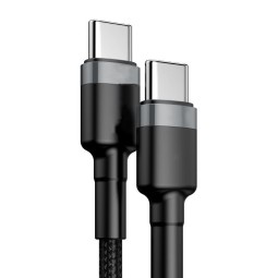 1m, USB-C - USB-C кабель, до 60W: Baseus Cafule - Чёрный