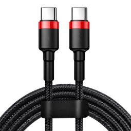 1m, USB-C - USB-C кабель, до 60W: Baseus Cafule -  Красный