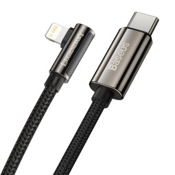 2m, Lightning - USB-C кабель, до 20W: Baseus Legend Elbow - Чёрный