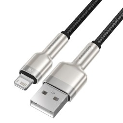 2m, Lightning - USB кабель: Baseus Cafule Metal - Чёрный