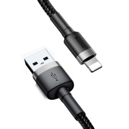 1m, Lightning - USB кабель: Baseus Cafule - Чёрный