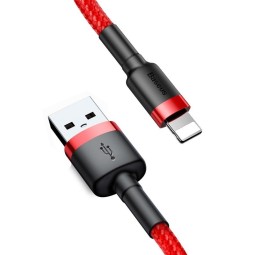 2m, Lightning - USB cable: Baseus Cafule -  Red