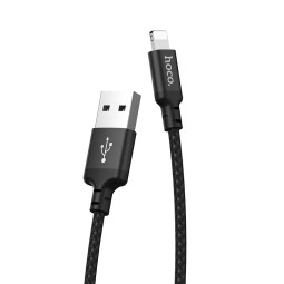 Hoco cable: 1m, Lightning, iPhone, iPad - USB: X14 - Black