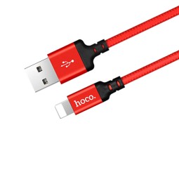 Hoco cable: 1m, Lightning, iPhone, iPad - USB: X14 -  Red