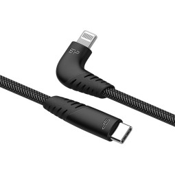 1m, Lightning - USB-C kaabel, juhe, kuni 60W: Silicon Power LK50CL - Must