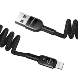 0.5-1.8m, Lightning - USB cable: Mcdodo Spring CA-6410 - Black