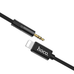 Cable: 1m, Lightning - Audio-jack, AUX, 3.5mm, DAC: Hoco UPA13 - Black