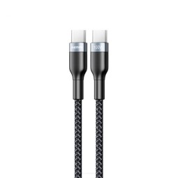 1m, USB-C - USB-C кабель, до 100W: Remax 174C - Чёрный
