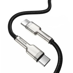 1m, USB-C - USB-C кабель: Baseus Cafule Metal - Чёрный