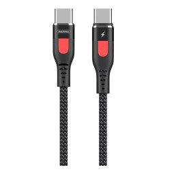 1m, USB-C - USB-C кабель: Remax 151CC - Чёрный