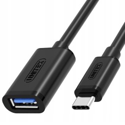 0.2m, USB 3.0, female - USB-C, male, OTG adapter: Unitek C476 - Black