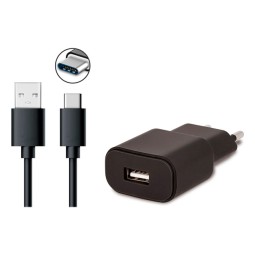 Charger USB-C: Cable 1m + Adapter 1xUSB, up to 10W