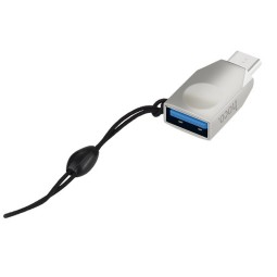 USB 3.0, female - USB-C, male, OTG adapter: Hoco UA9 -  Silver
