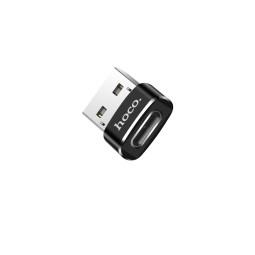 USB 2.0, папа - USB-C, мама, OTG aдаптер, переходник: Hoco UA6 - Чёрный