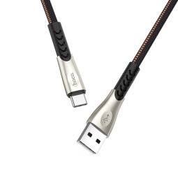1.2m, USB-C - USB kaabel, juhe: Hoco Metal Superior U48 - Must