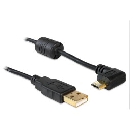 Delock кабель: 1m, Micro USB, 90o - USB