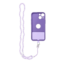 Шнурок на шею с карабином 74cm - Фиолетовый