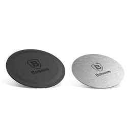 Металлические пластинки для магнитных держателей, 2 пластинки: Baseus Iron Suit - Чёрный,  Серебристый