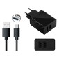 Charger USB-C: Cable 3m + Adapter 2xUSB, up to 10W
