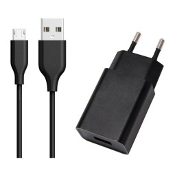 Зарядка Micro USB: Кабель 1m + Адаптер 1xUSB, до 5W