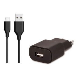 Charger Micro USB: Cable 2m + Adapter 1xUSB, up to 10W