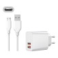 Charger Micro USB: Cable 2m + Adapter 2xUSB, up to 18W QuickCharge
