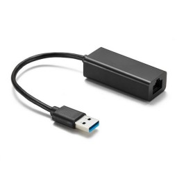 Network adapter: USB 3.0, male - Network, LAN, RJ45, female: Gigabit Ethernet 1000 Mbit/s - Black