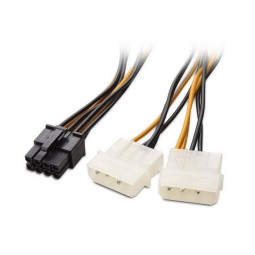 PC internal cable, adapter: 0.15m, 2x Molex, male - PCI-E 8pin, female